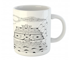 Antique Ship Waves Mug