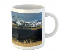 Rustic Wooden Hut Mountains Mug