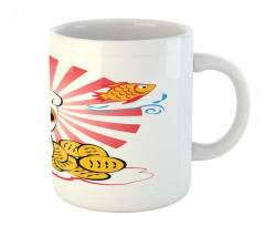 Fishbones Lucky Cat Mug