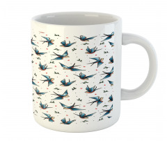 Flying Bird Heart Branch Mug