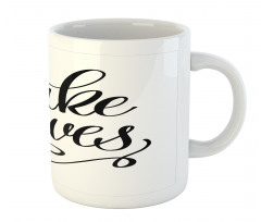 Monochrome Style Cursive Mug