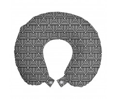 Geometrik Boyun Yastığı Siyah Beyaz Nostaljik Üçgen Desenli