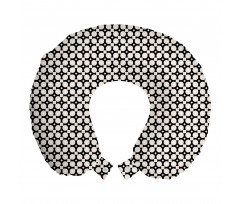 Geometrik Boyun Yastığı Siyah Beyaz Monokrom Motifler Desenli