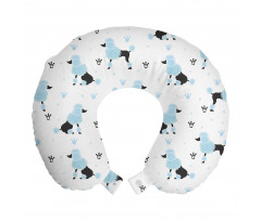 Hayvan Boyun Yastığı Beyaz Fon Üzerinde Mavi Kaniş Köpek Desenli