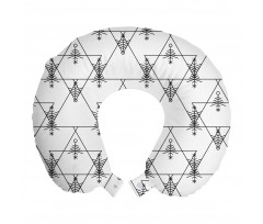 Geometrik Boyun Yastığı Modern İnce Çizgili Ters Düz Üçgenler 