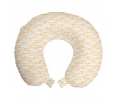 Geometrik Boyun Yastığı Beyaz Fon Üzerinde Turuncu Çizgi Desenli