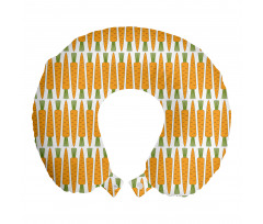 Yemek Boyun Yastığı Devamlı Simetrik Tasarım Turuncu Havuç Deseni