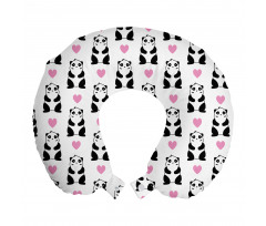 Kalp Boyun Yastığı Sevimli Romantik Minik Aşık Panda Tasarımı