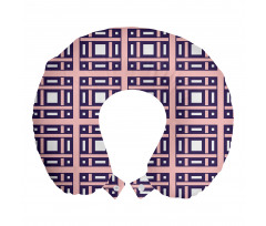 Geometrik Boyun Yastığı Modern Stilde Tatlı Kareli Şeritli Motif