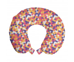 Geometrik Boyun Yastığı Rengarenk Mozaik Desenli