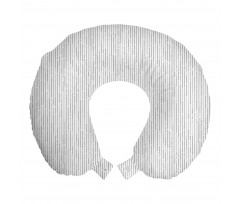 Süsleme Boyun Yastığı Beyaz Fon Üzerinde Gri Siyah Boya Desenli
