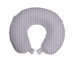 Lacivert Boyun Yastığı İnce İşlemeli Dekoratif Geometrik Motifler