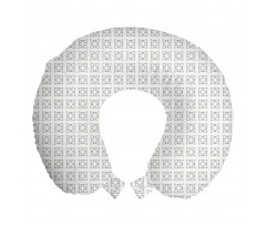 Geometrik Boyun Yastığı Yalıtılmış Tekrarlı Dekoratif Kareler 