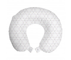 Geometrik Boyun Yastığı Soft Renkte Devamlı Dairesel Yıldız Formu