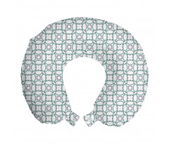 Geometrik Boyun Yastığı Pastel Tonumsu Çiçeksi Çokköşeli Desen