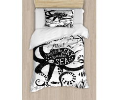 Romantic Saying and Undersea Duvet Cover Set