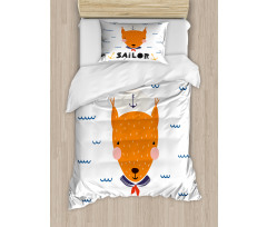 Marine Fox and Little Sailor Duvet Cover Set