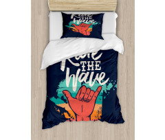 Ride the Wave and Gesture Duvet Cover Set