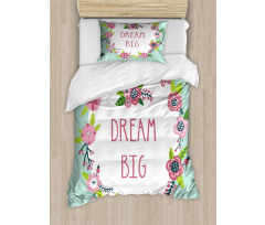 Dream Big in Floral Wreath Duvet Cover Set