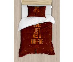 Funny High 5 in Face Words Duvet Cover Set