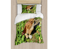 Animals on Shamrocks Duvet Cover Set