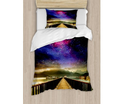 Galaxy Cosmos Bridge Duvet Cover Set