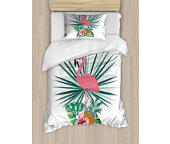 Pineapple Flamingo Botany Duvet Cover Set