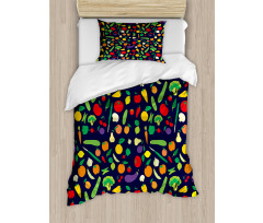 Vegetables and Fruits Cartoon Duvet Cover Set