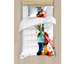 Cheerful String Instrument Duvet Cover Set