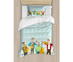 Cartoon Happy Band Concert Duvet Cover Set