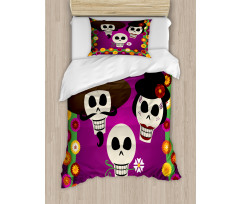 Folk Sugar Skulls Duvet Cover Set