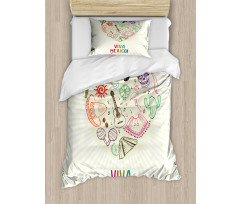 Viva Mexico Folklore Duvet Cover Set