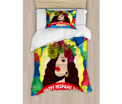 Pop Art Girl and Balloons Duvet Cover Set