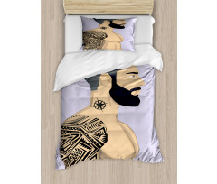 Muscular Boy with Tattoos Duvet Cover Set