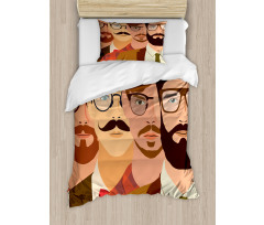 Male Hipster Characters Duvet Cover Set