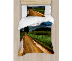 Puddles on Dirt Road Duvet Cover Set