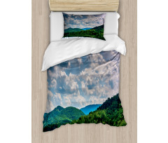 Windmills on Mountain Duvet Cover Set