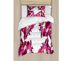 Fresh Spring Orchids Art Duvet Cover Set