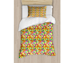 Smile Kawaii Foods Duvet Cover Set