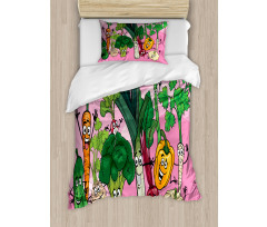 Happy Healthy Food Image Duvet Cover Set