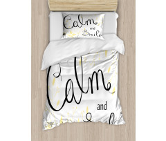 Positive Cursive Words Duvet Cover Set