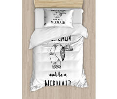 Be a Mermaid Text Tail Duvet Cover Set