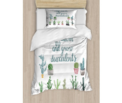 Grow Succulents Plant Pot Duvet Cover Set