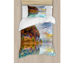 Foggy Climate in Autumn Time Duvet Cover Set