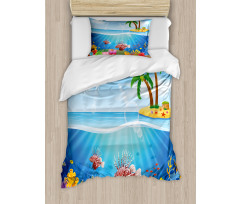 Lionfish and Coral Reefs Duvet Cover Set