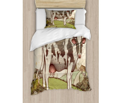 Dairy Cattle Farmland Duvet Cover Set