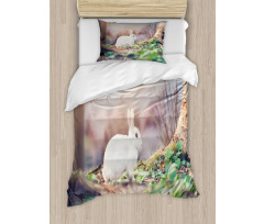 Spring Rabbit Forest Duvet Cover Set