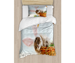 Cat as Easter Rabbit Duvet Cover Set