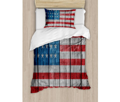 Worn Style American Flag Duvet Cover Set
