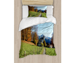 Walkway to Castle Autumn Duvet Cover Set